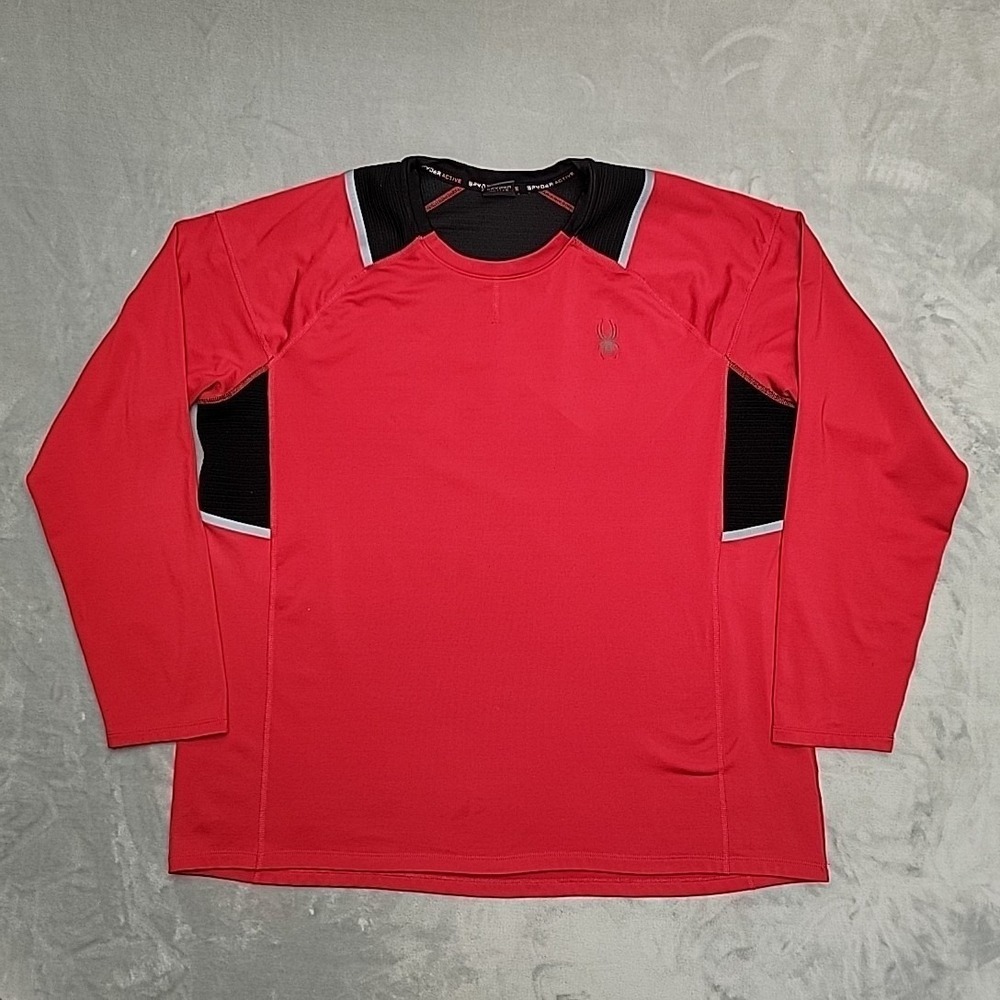 Spyder Active Core Shirt Men XL Red Long Sleeve Base Layer Athletic Ski Gorpcore